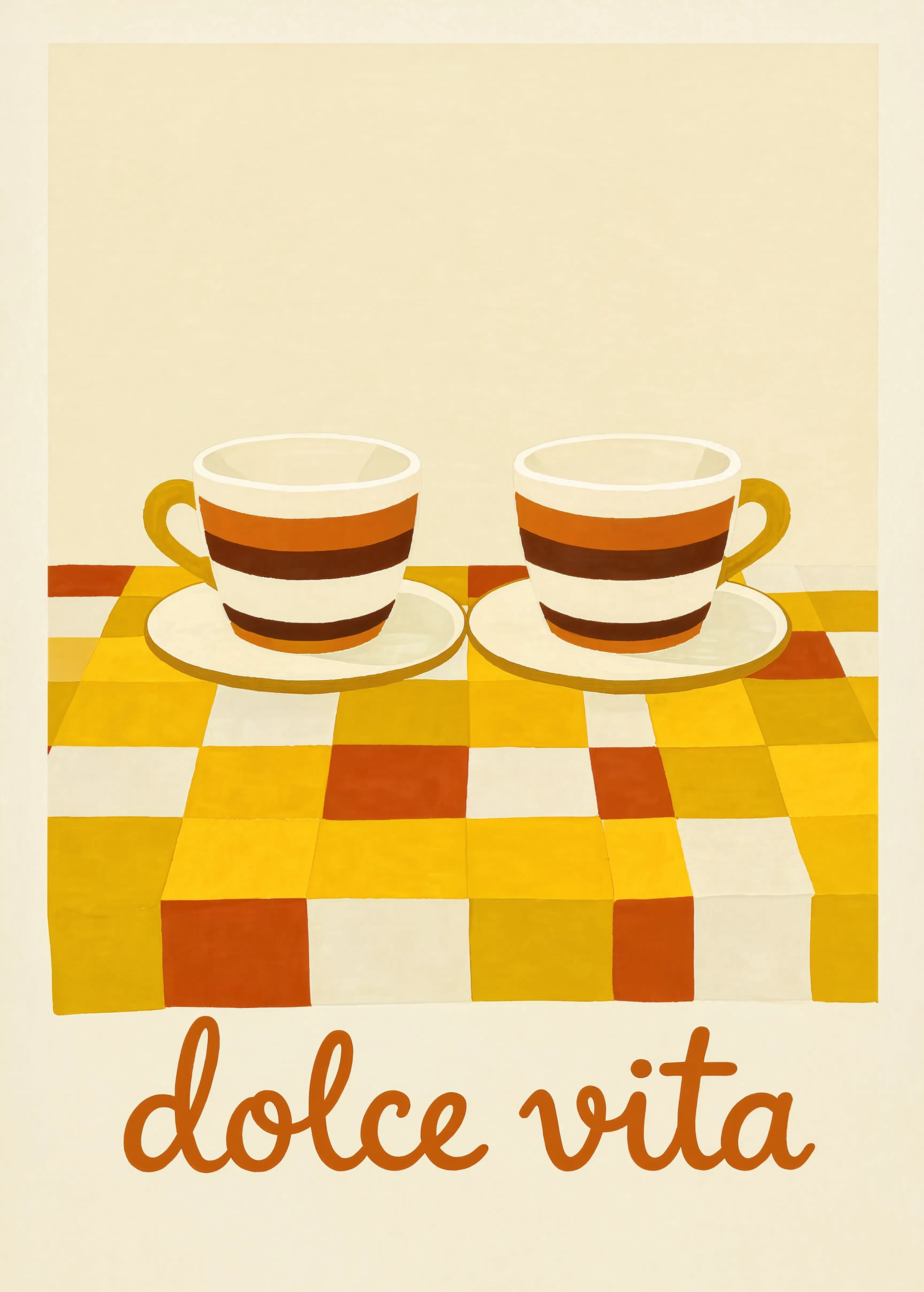 Set of 2 Caffè Dolce Vita Posters | Contemporary Italian Café Wall Art Set