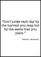 Don't Judge Each By The Harvest You Reap But By The Seeds That You Plant Poster - Hakyarts
