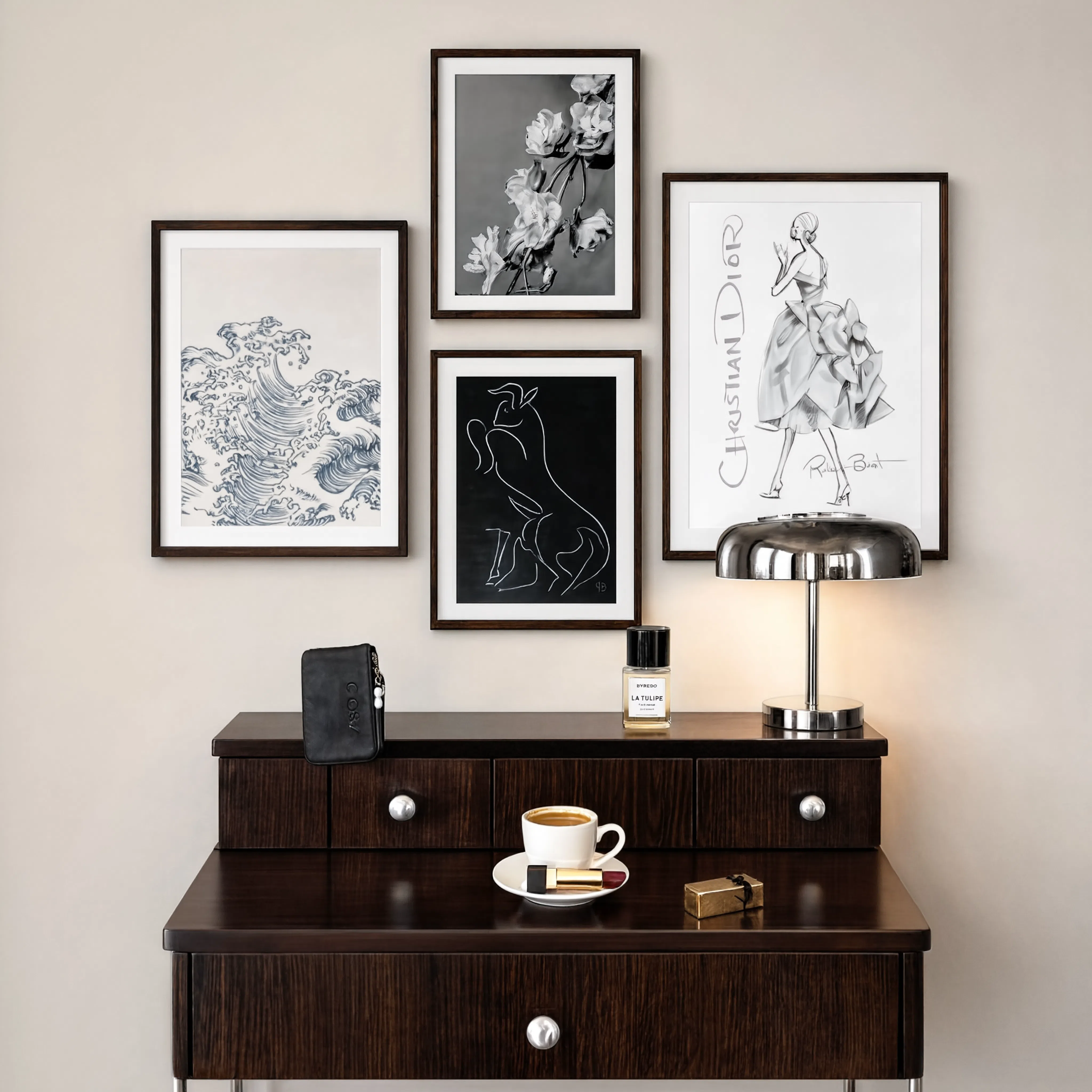 Set of 4 Contemporary & Timeless Art Prints – Matisse, Dior, Botanical & Japanese Art