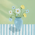 Duck Egg Blue Floral Variation II | Contemporary Botanical Wall Art