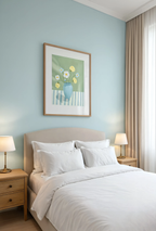 Duck Egg Blue Floral Variation II | Contemporary Botanical Wall Art