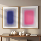 Set of 2 “Chromatic Convergence” Prints – Contemporary Abstract Wall Art - Hakyarts