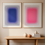 Set of 2 “Chromatic Convergence” Prints – Contemporary Abstract Wall Art - Hakyarts