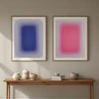 Set of 2 “Chromatic Convergence” Prints – Contemporary Abstract Wall Art - Hakyarts