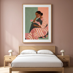 Apricot Rose Muse | Contemporary Floral Wall Art Print