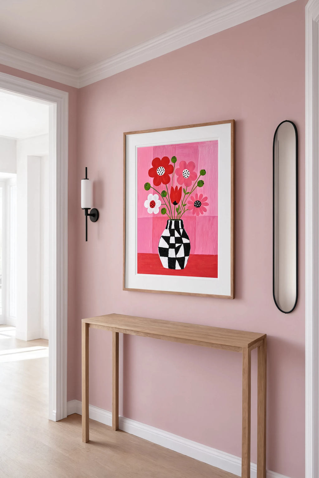 Poppies in Pink | Contemporary Floral Wall Art
