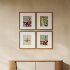 Set of 4 Chromatic Whirl, Domestic Harmony & Luminous Dreams Art Prints – Contemporary Abstract Wall Art - Hakyarts