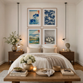 Set of 4 Wall Art Prints – Yasuragi Ocean Waves, Blue Irises & Japanese Ukiyo-e Collection