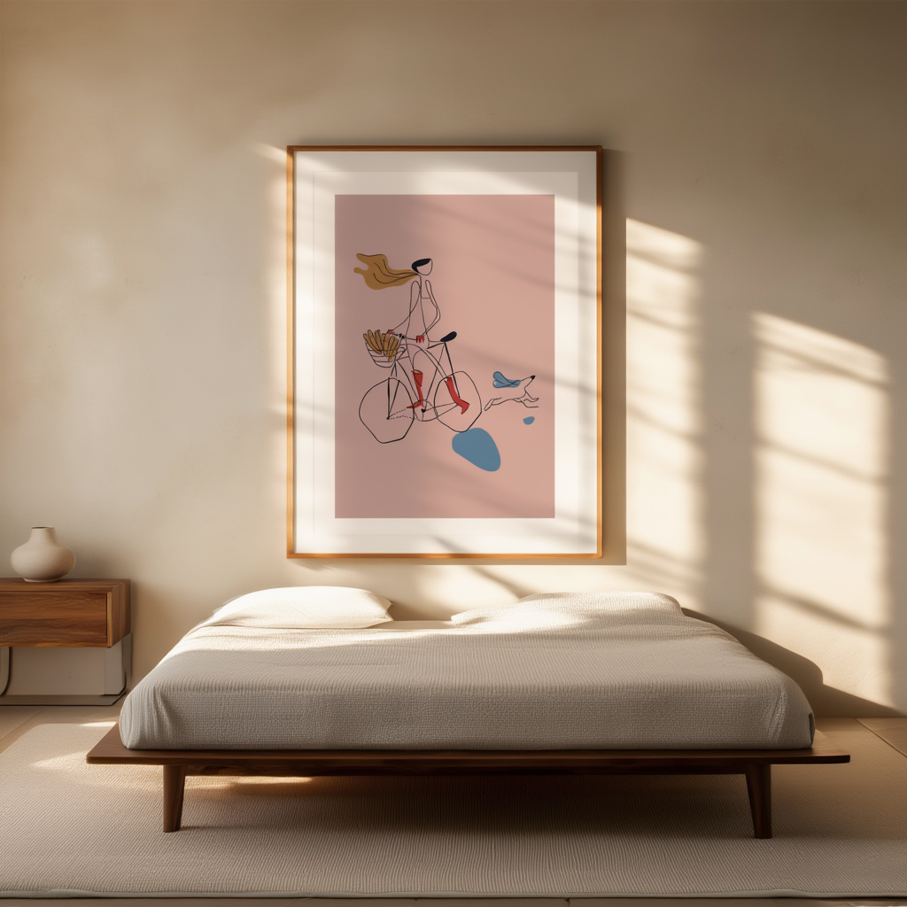 Bicycle Ride – Illustrated Print of Motion and Joy