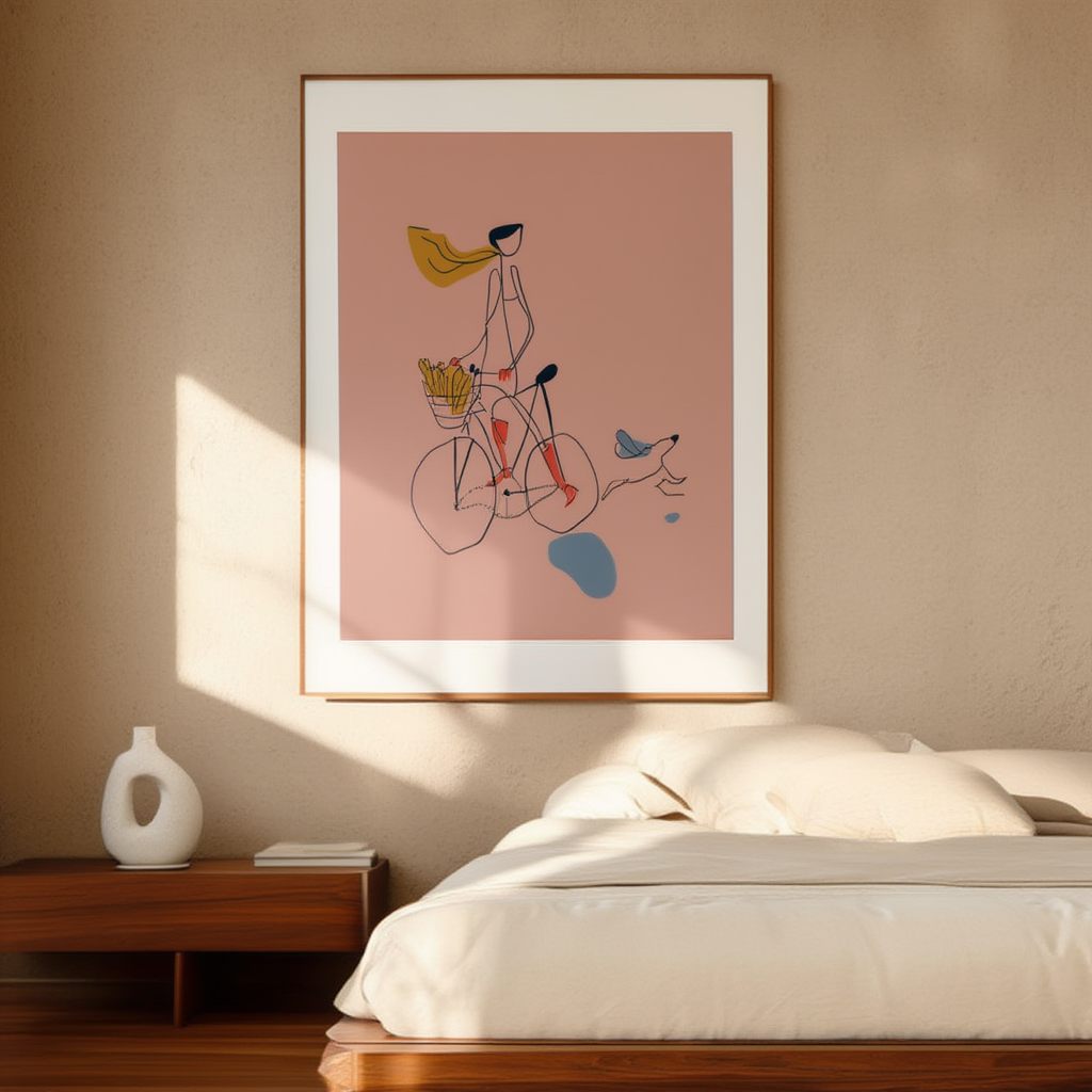 Bicycle Ride – Illustrated Print of Motion and Joy