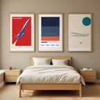 Set of 3 Concorde Modern Shapes Art Prints – Geometric Contemporary Wall Decor - Hakyarts