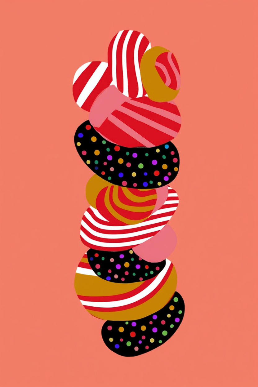 Set of 4 Colourful Dynamic Shapes – Modern Abstract Wall Art Prints - Hakyarts