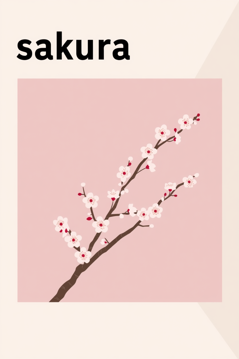 Set of 4 Lavender, Daisy, Tulip and Sakura Floral Prints