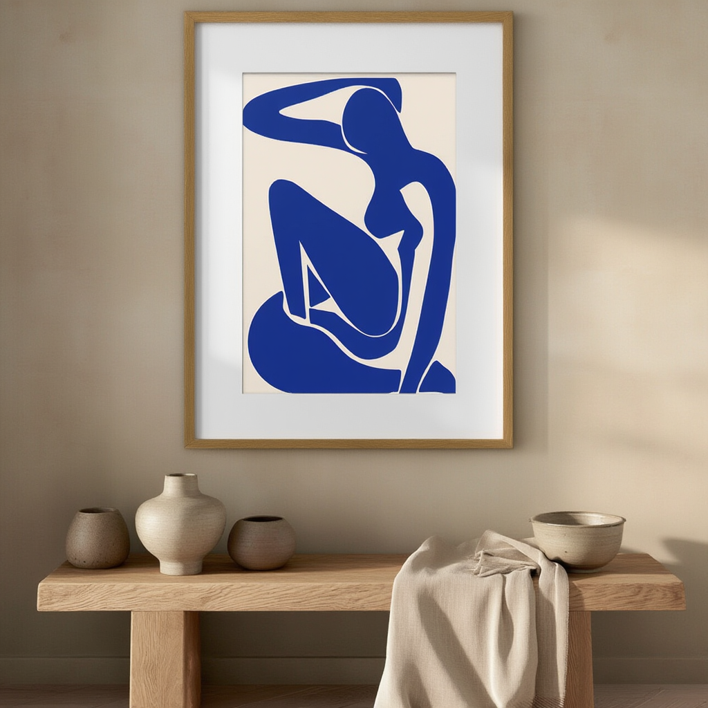 Abstract Line Art – Yves Klein Blue Wall Art Print