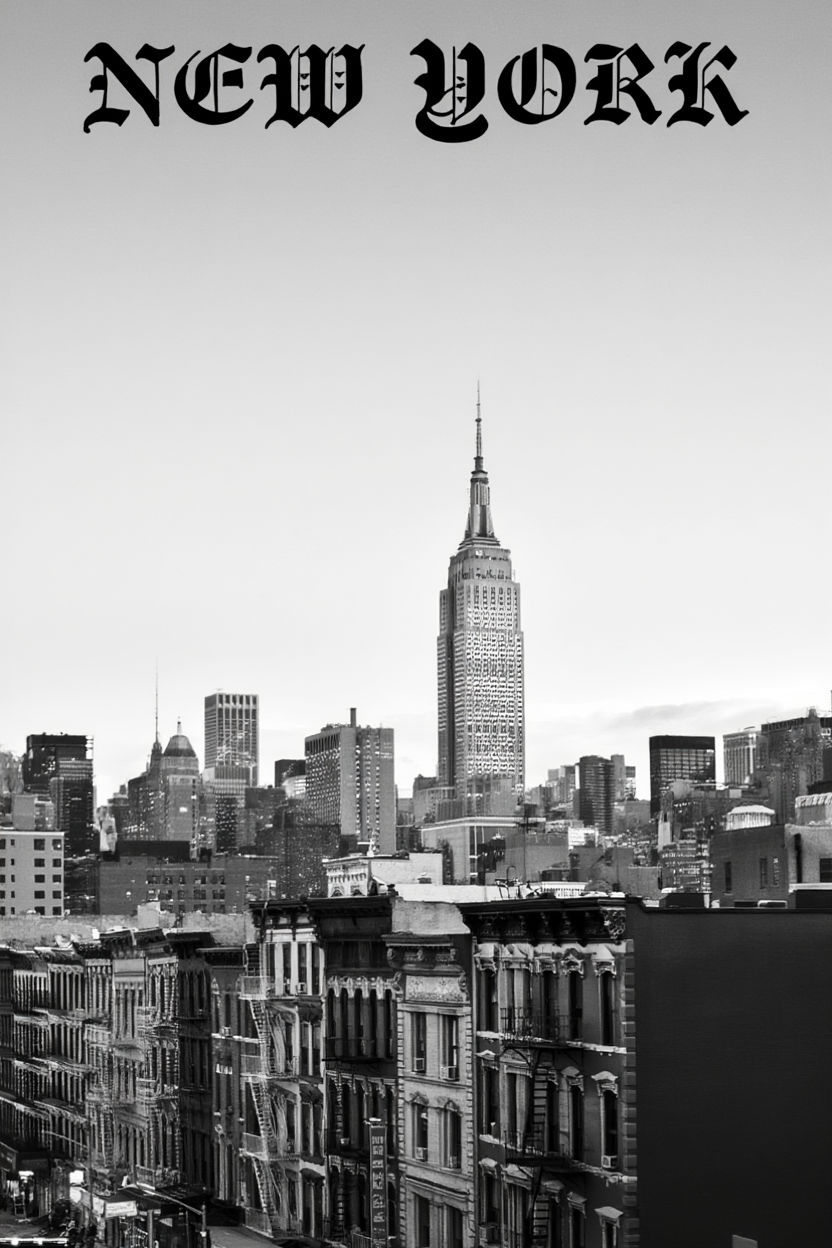 New York Skyline – Cityscape Art Print | Minimalist Wall Décor