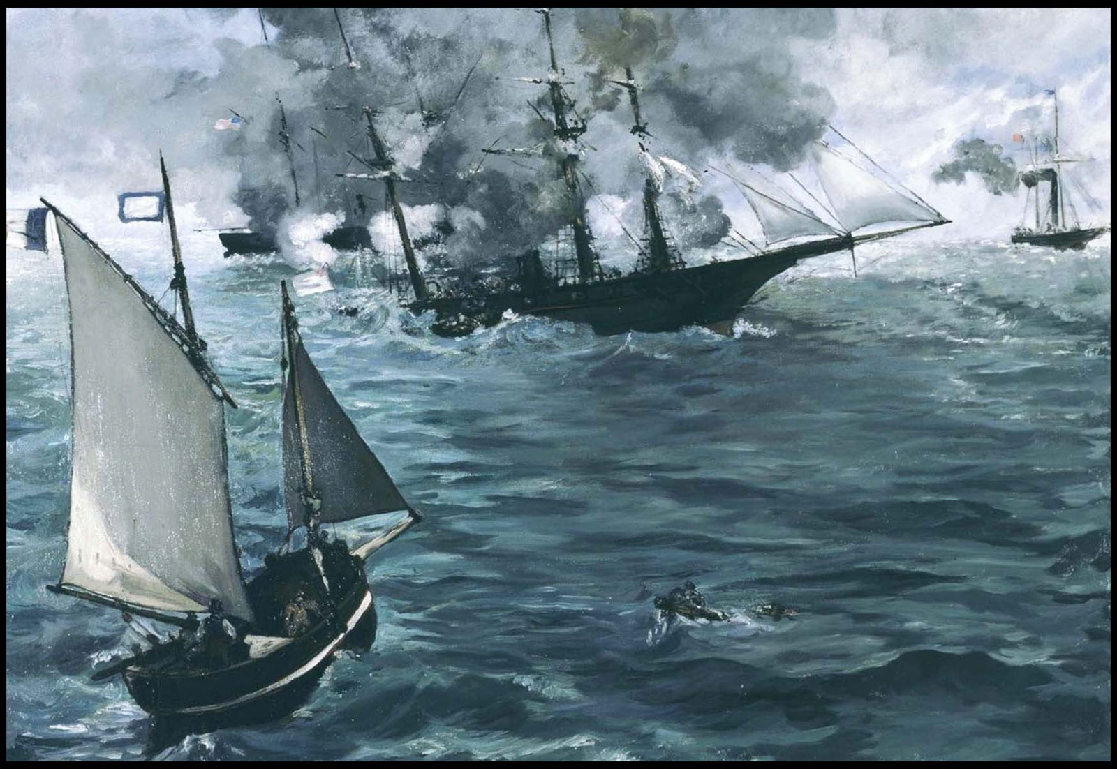The Battle of the Kearsarge and the Alabama – Édouard Manet Poster | I ...
