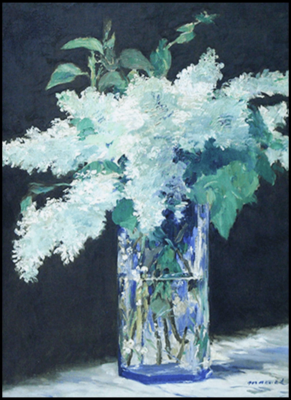Édouard Manet - White Lilacs in a Glass Vase - Hakyarts