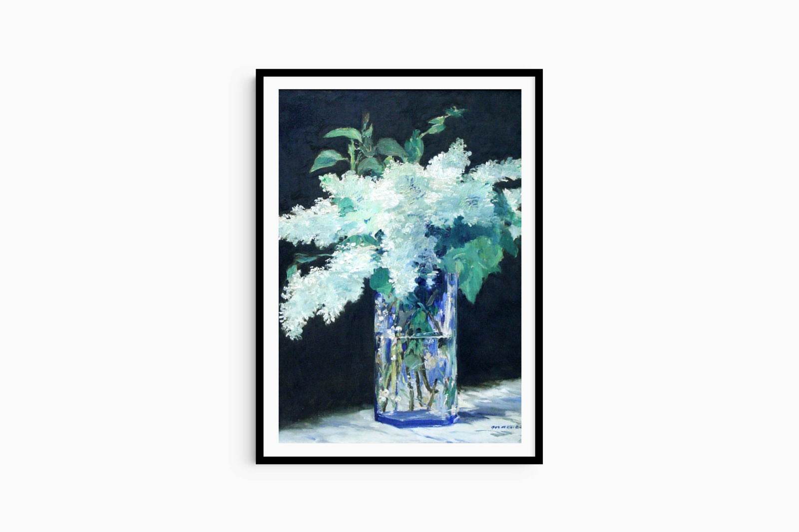 Édouard Manet - White Lilacs in a Glass Vase - Hakyarts