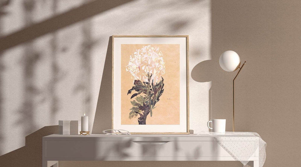 Egon Schiele - White Chrysanthemum - Hakyarts