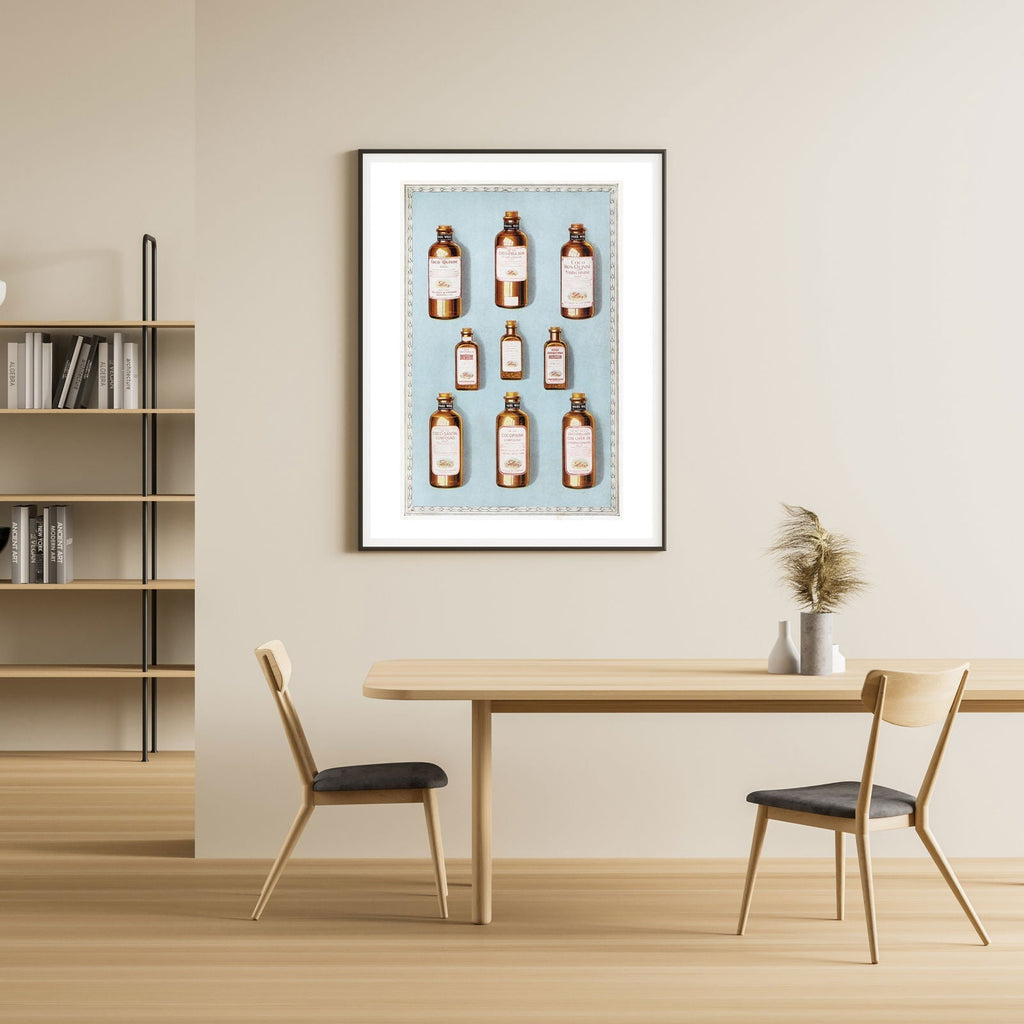 Eli Lilly & Company - Bottles of Chocolate Flavored Medicines Poster