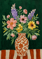 Emerald Floral Still Life | Contemporary Botanical Wall Art Print