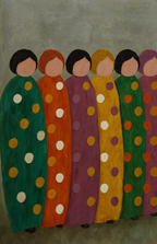 Emerald Plum Figures | Contemporary Abstract Figurative Wall Art