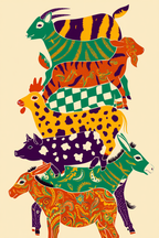 Colourful Animal Farms – Minimalist Wall Art Print