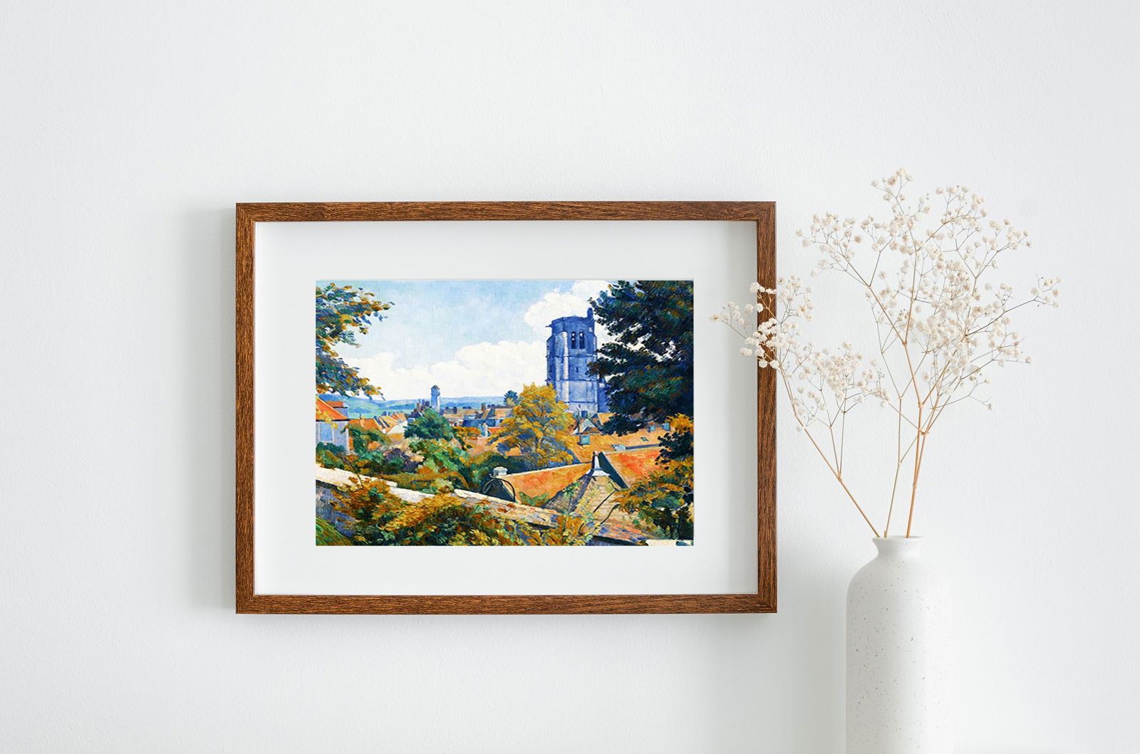 Émile Bernard- Vue sur Tonnerre avec I'eglise Notre Dame