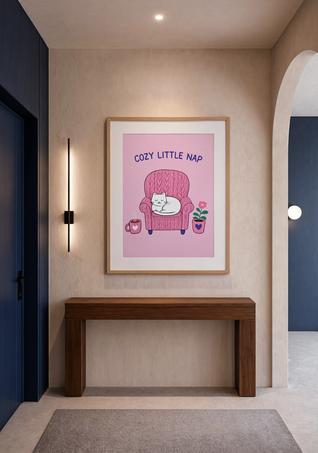 Cozy Cat Nap | Whimsical Cat Wall Art