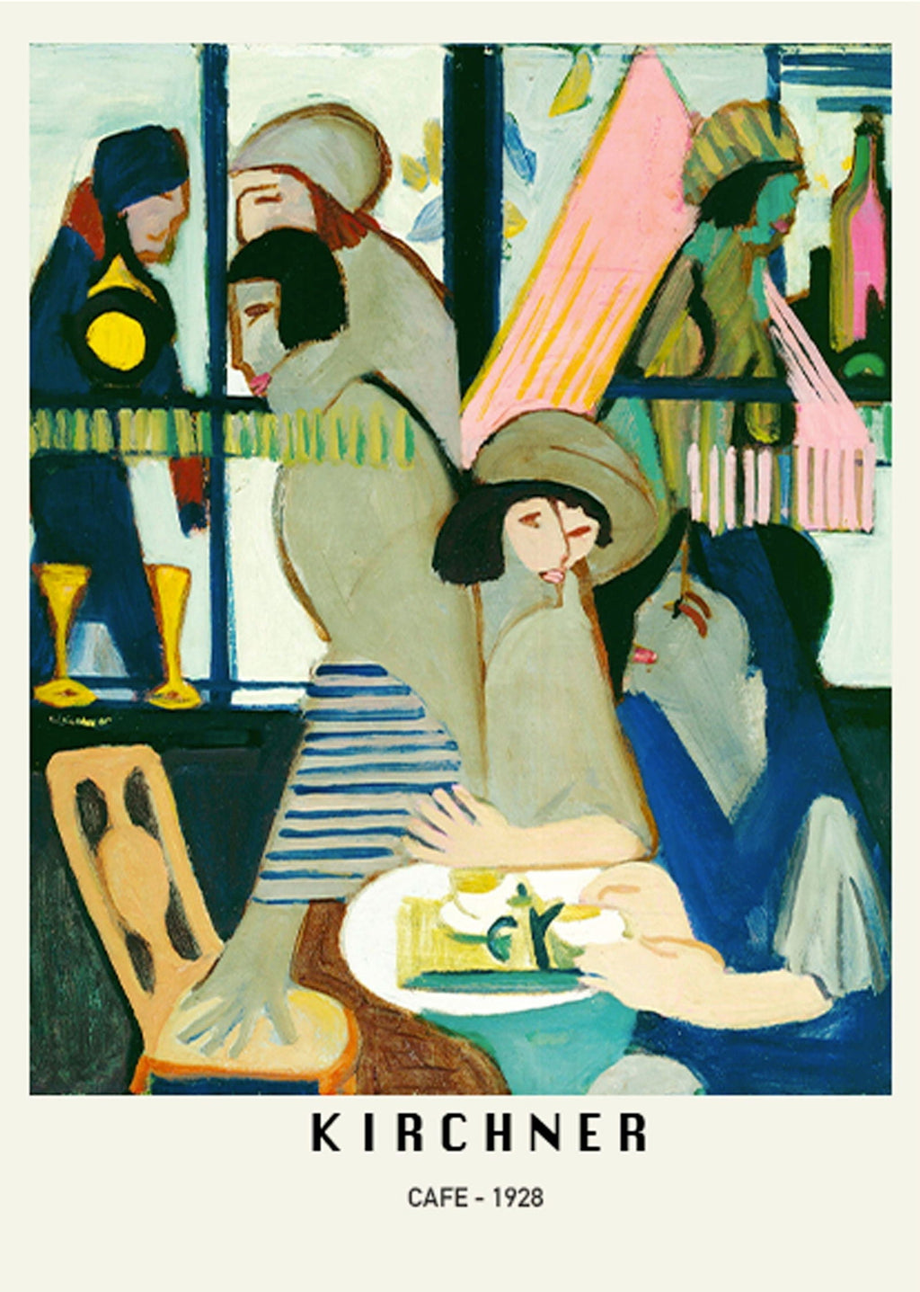Set of 2 Palette – Blue Horses I & Ernst Ludwig Kirchner – Café | Contemporary Figurative Art Prints