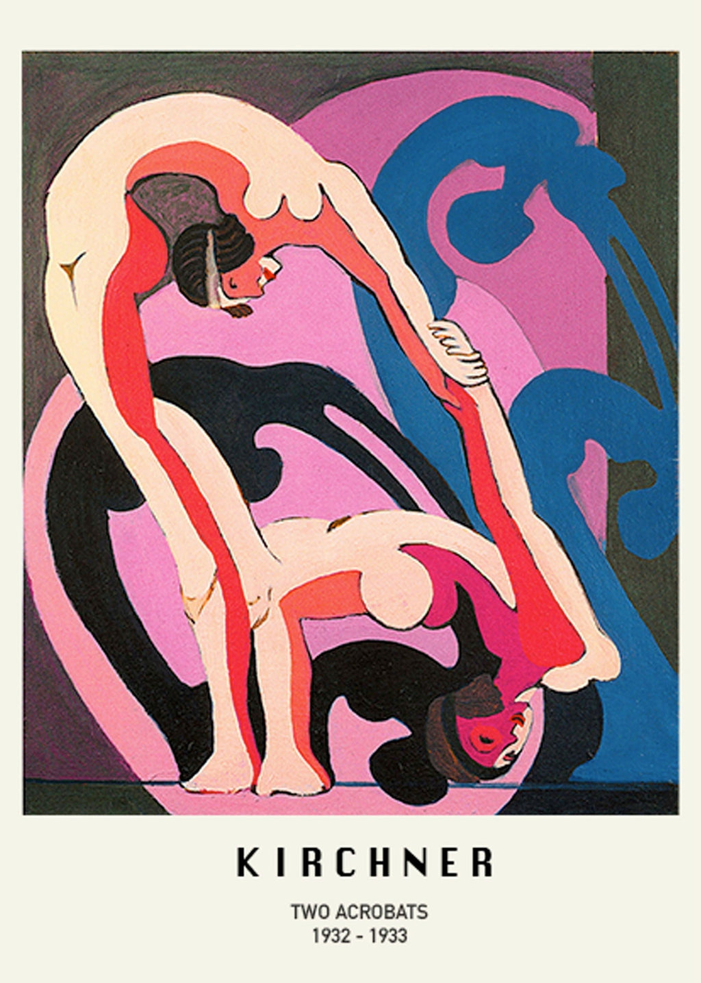 Set of 2 Modernist Art Prints | Mikuláš Galanda Woman with Vase & Ernst Ludwig Kirchner Two Acrobats