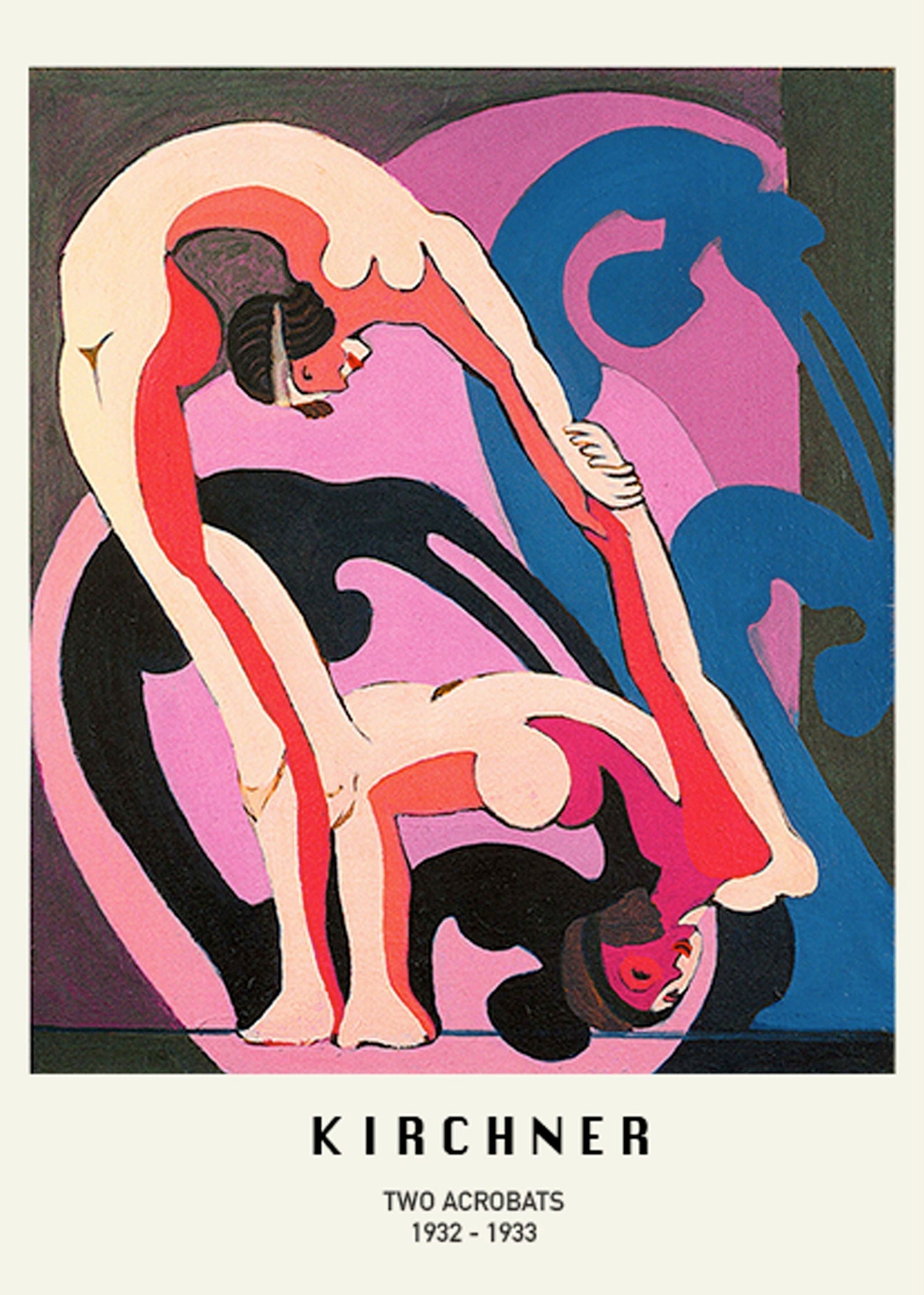 Set of 2 Modernist Art Prints | Mikuláš Galanda Woman with Vase & Ernst Ludwig Kirchner Two Acrobats