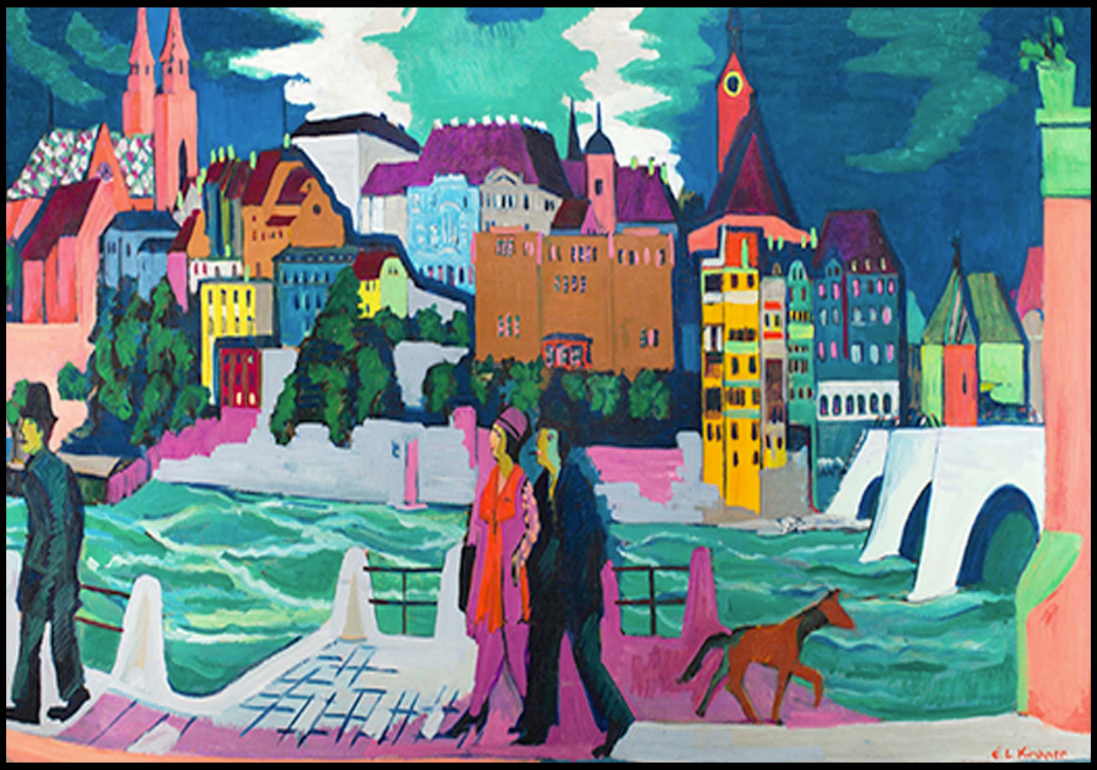 Ernst Ludwig Kirchner - View of the Basel and the Rhine