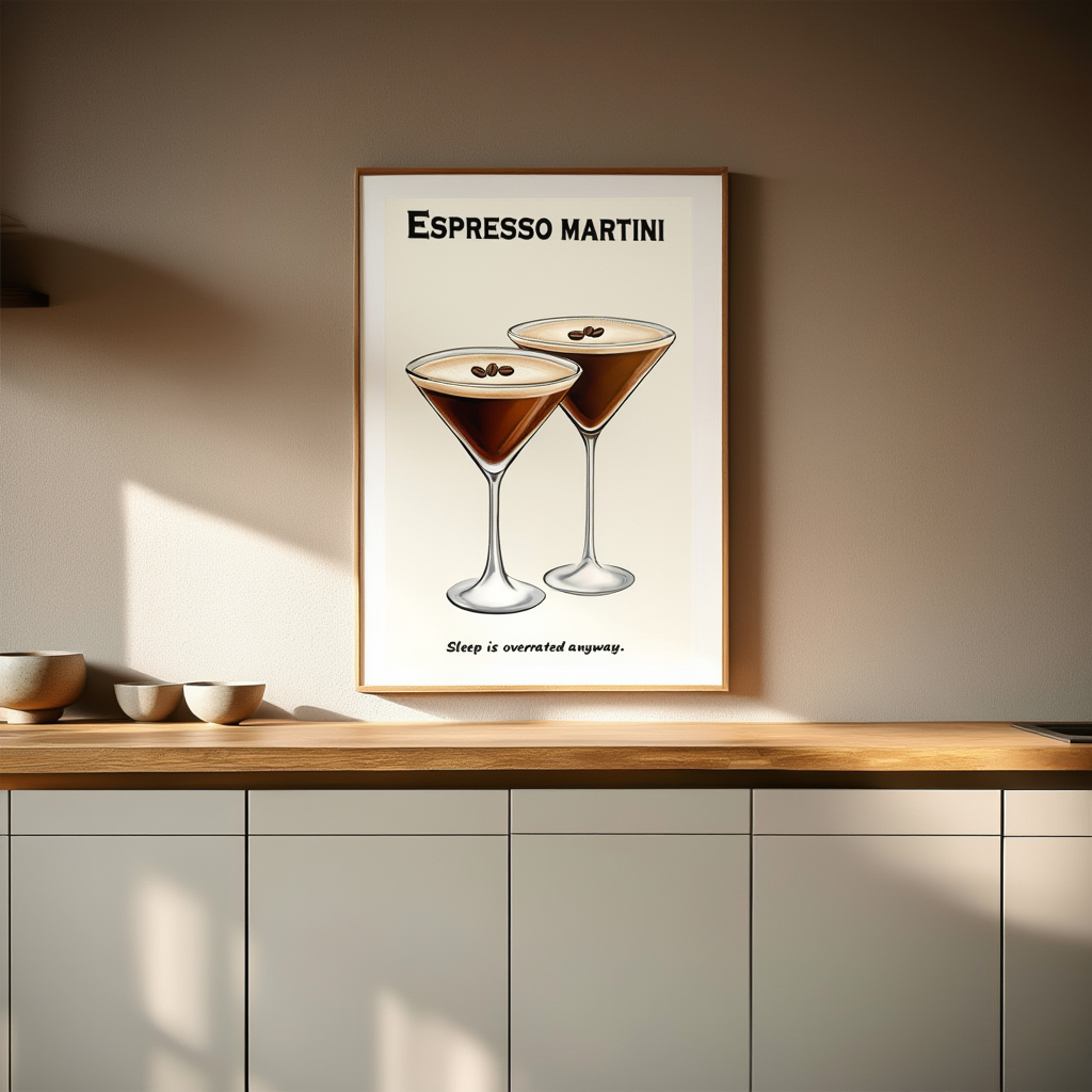 Espresso Martini – Sleep Is Overrated Cocktail Poster