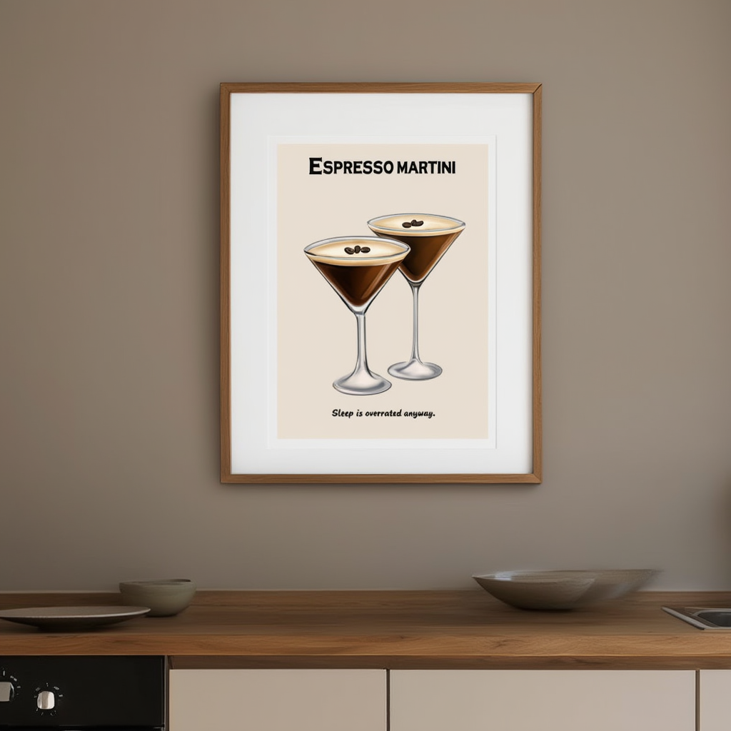 Espresso Martini – Sleep Is Overrated Cocktail Poster