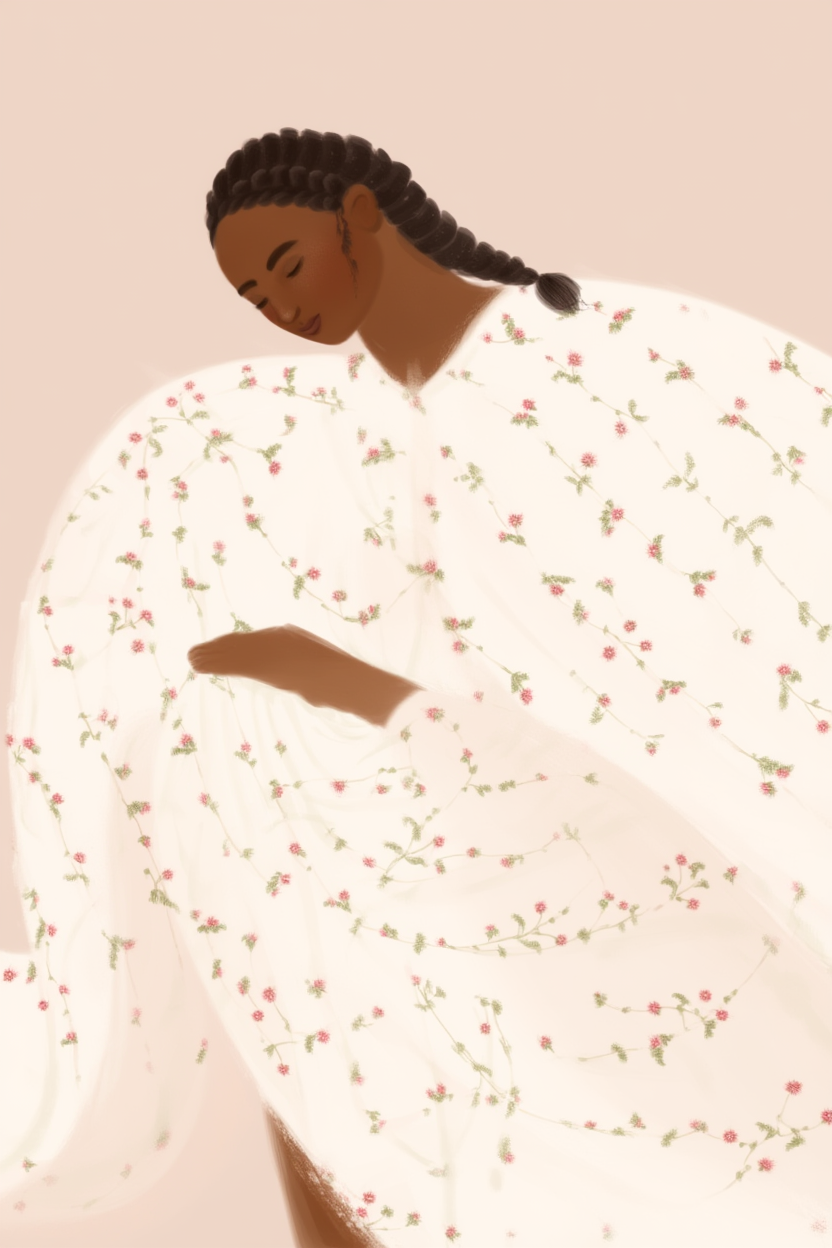 Braided Hair – Illustrated Portrait Art Print