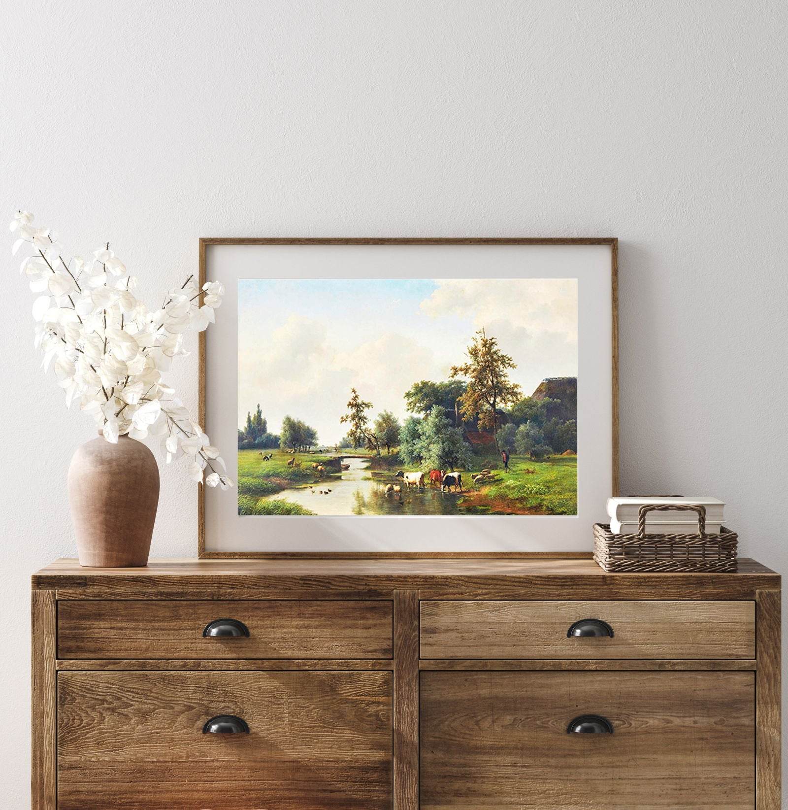 Eugène Joseph Verboeckhoven - Farm Animals by a Stream - Hakyarts