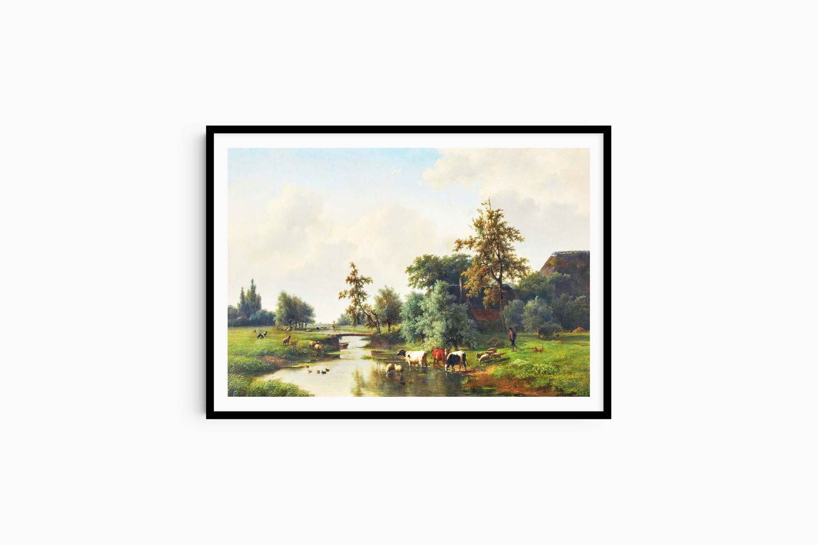 Eugène Joseph Verboeckhoven - Farm Animals by a Stream - Hakyarts