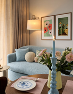 Set of 2 Three Elegant Black Women Portrait & Blush Poppy Prints | Contemporary Wall Art Set