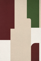 Burgundy & Green Shapes Variation | Contemporary Abstract Wall Art Print