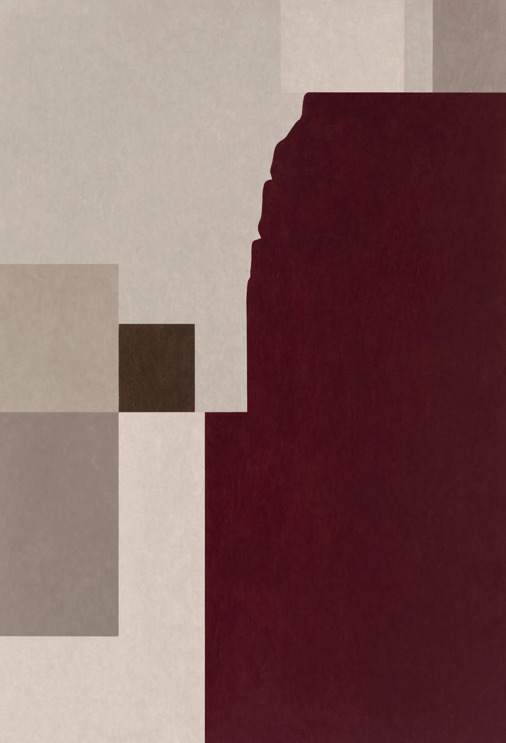 Burgundy Shapes Variation | Contemporary Abstract Wall Art Print