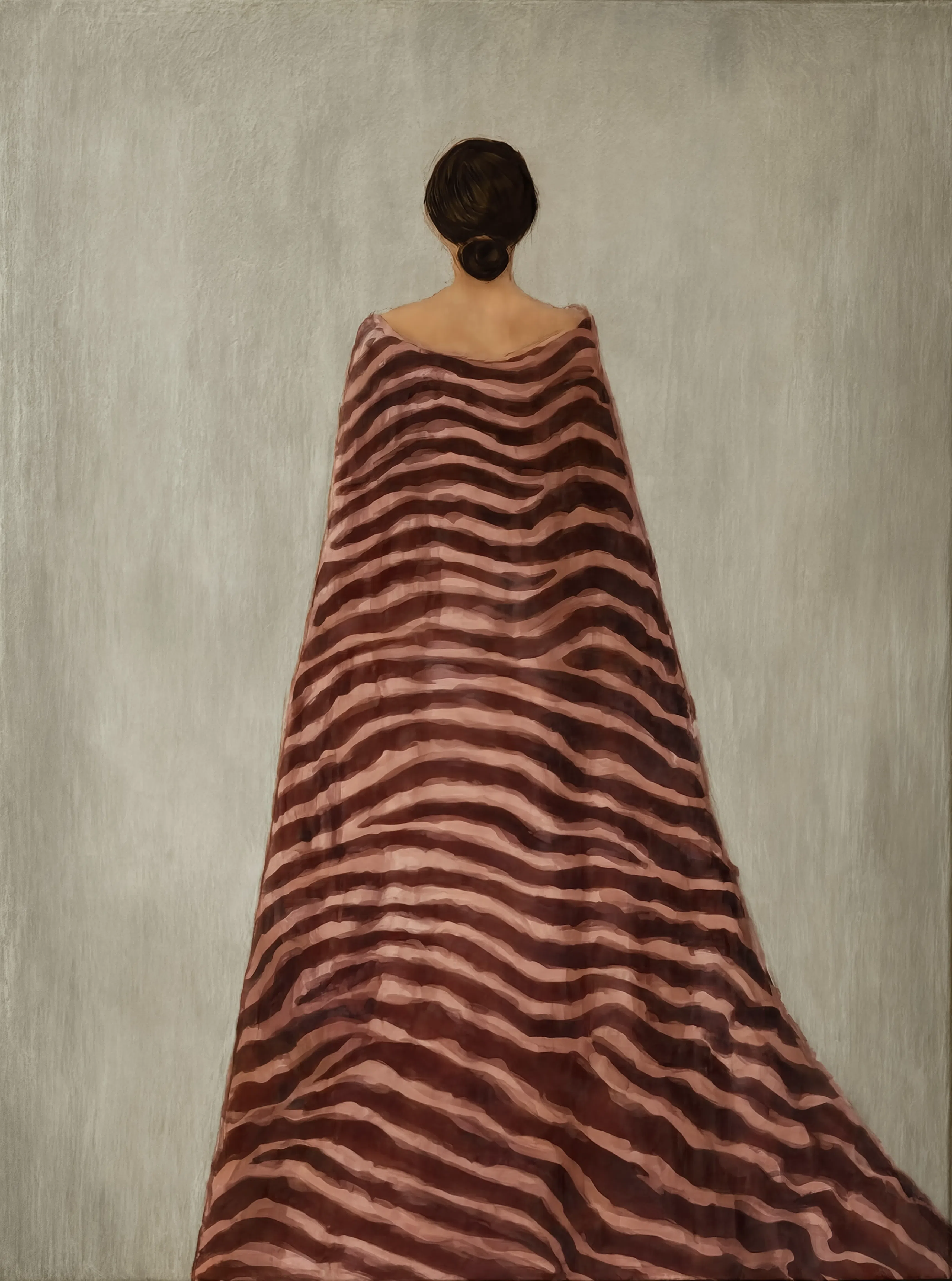 Burgundy Flowing Drapery | Contemporary Figurative Wall Art Print