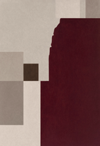 Set of 2 BurgundSet of 2 Burgundy Shapes Variation & New Shapes Variation I | Contemporary Abstract Wall Art Prints