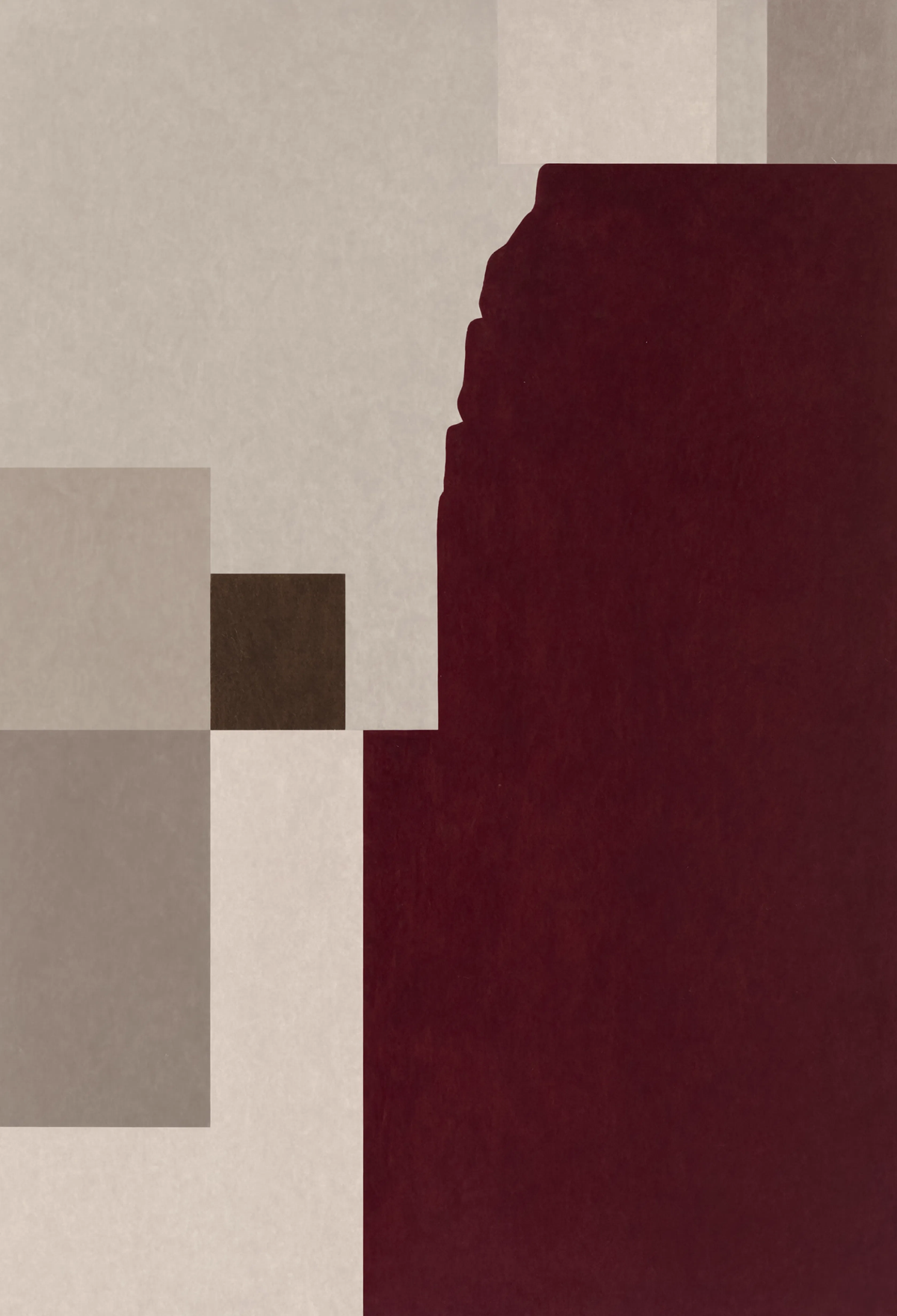 Set of 2 Crowd Study & Burgundy Shapes Variation | Contemporary Figurative & Abstract Wall Art Prints