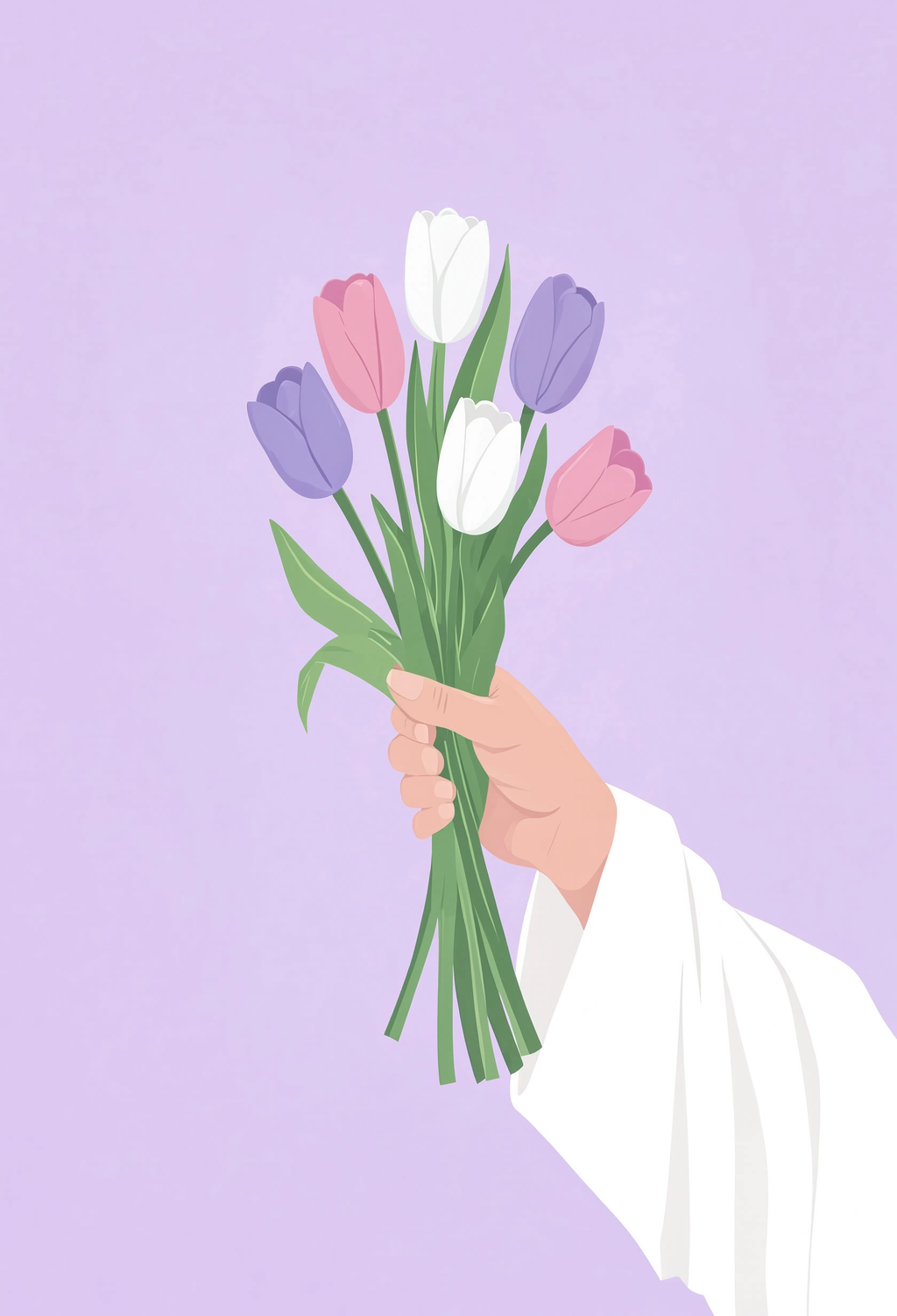 Hand Me Flowers | Contemporary Floral Wall Art Print