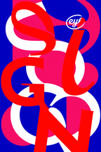 Red and Blue Eye – Modern Minimalist Art Print