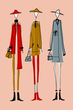 Modeopstilling – Illustreret print af stil & holdning