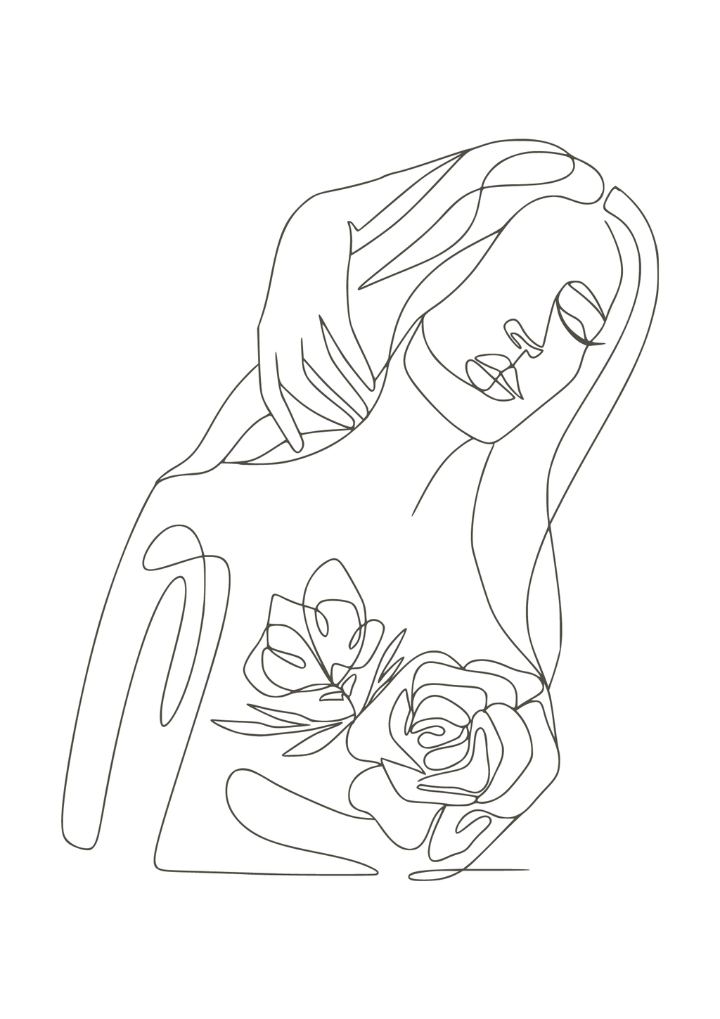 Female Line Art Poster - Hakyarts