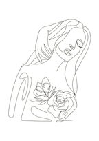 Female Line Art Poster - Hakyarts