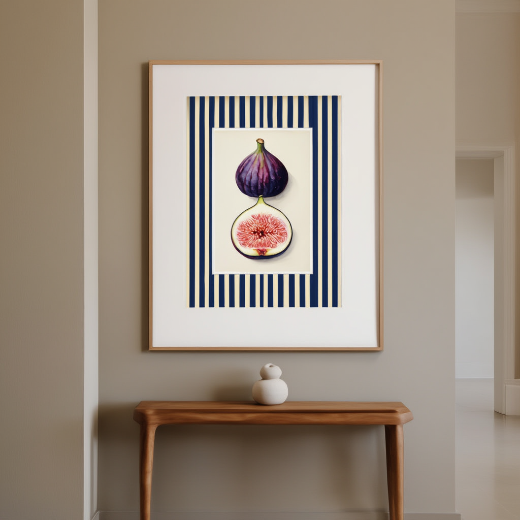 Fig Botanical – Navy – Minimalist Wall Art Print